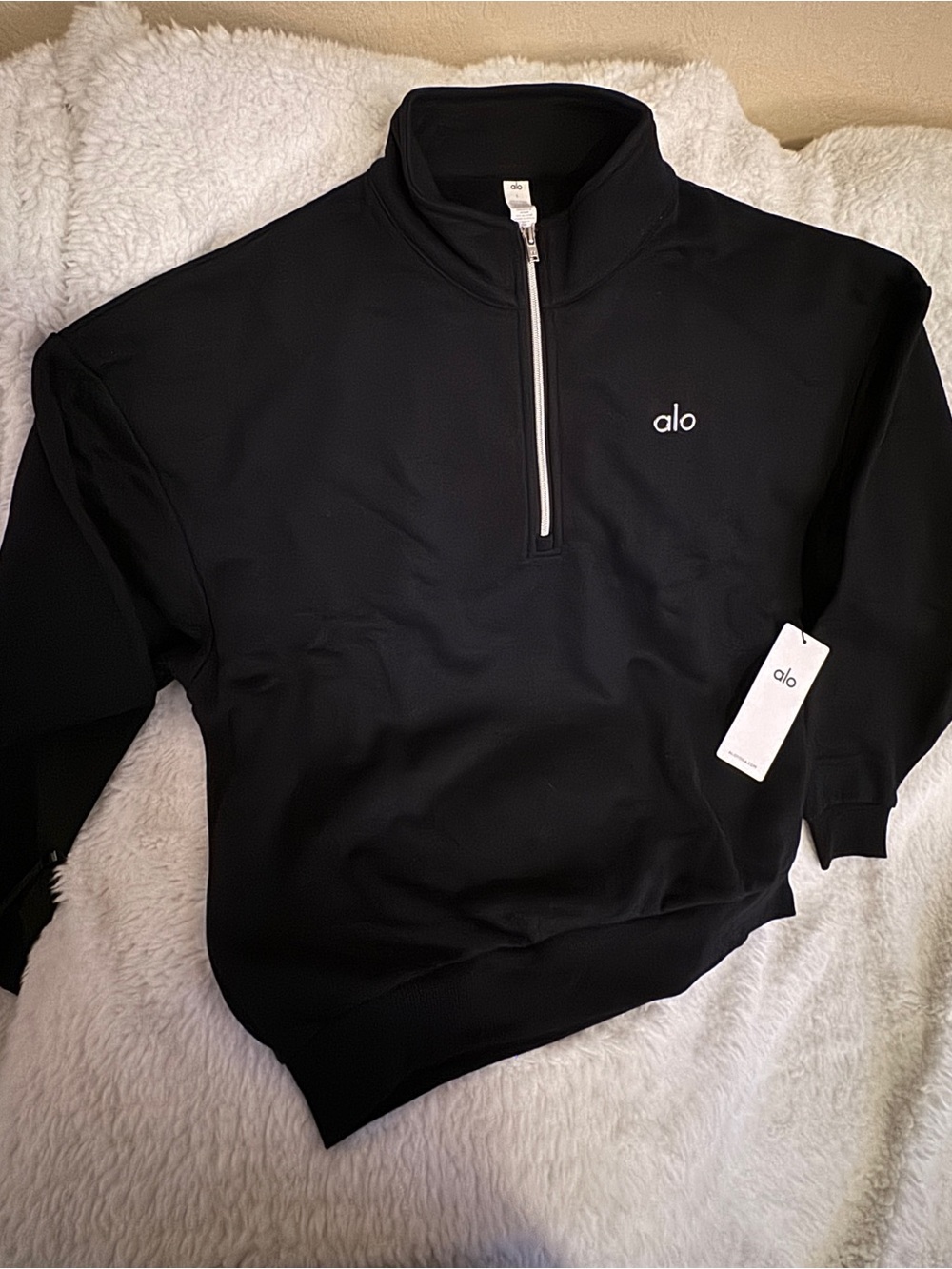 ALO Yoga Men’s Black Half-Zip Pullover Sweater